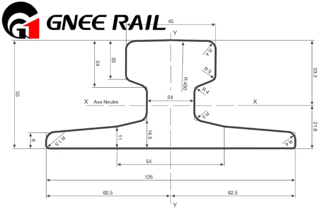 DIN536 A45 Rail Drawing DIN536 A45 Rail Drawing