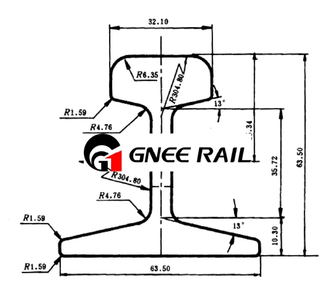 JIS 12KG Steel Rail Profile JIS 12KG Steel Rail Profile