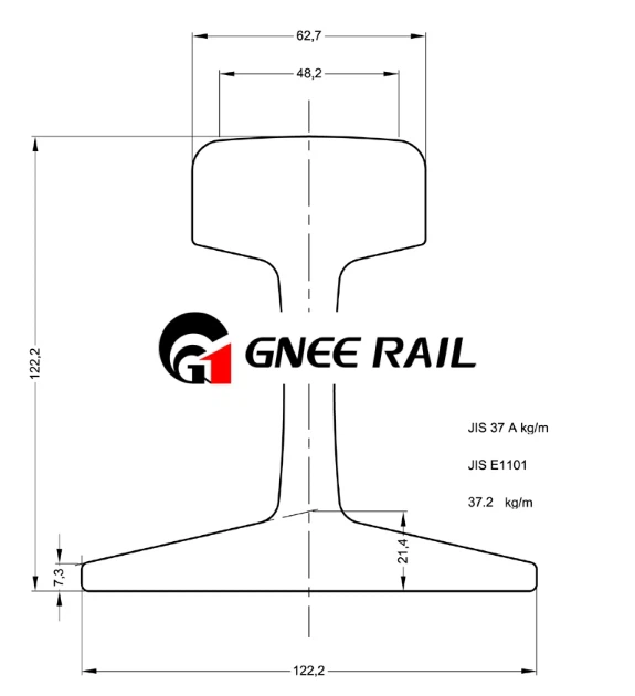 JIS 37KG Steel Rail Profile JIS 37KG Steel Rail Profile
