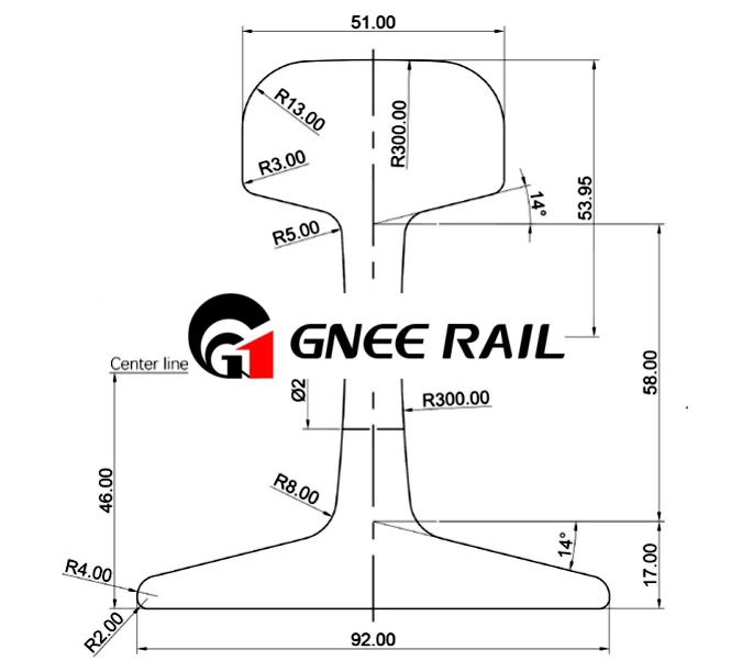 GB 24KG Steel Rail Profile GB 24KG Steel Rail Profile