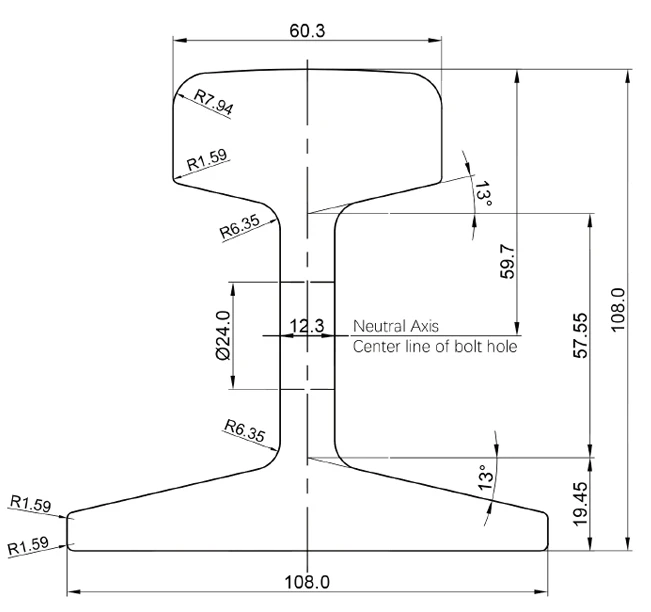 GB11264 30kg 55Q Light Steel Rail GB11264 30kg 55Q Light Steel Rail